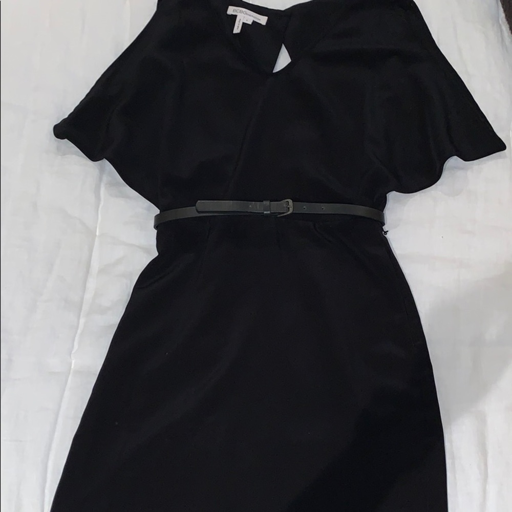 BCBG black mini cut out dress